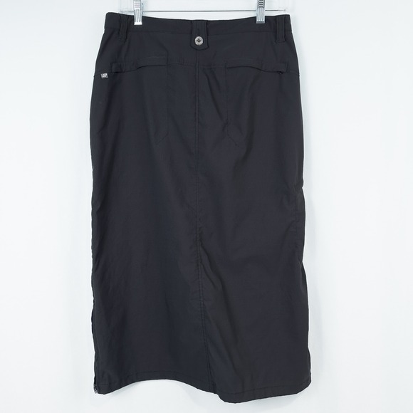 Eddie Bauer Sport Nylon Cargo Midi Skirt Sz 4 Black Gorpcore Utility Athleisure - Picture 2 of 16